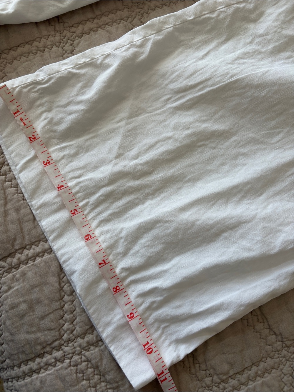 Lands' End Linen Wide-Leg Mid-Rise White Pants with pockets size 10 - Picture 6 of 8